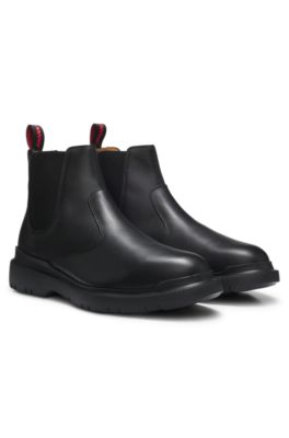 Leather chelsea boots with an extralight sole, Black