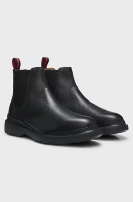 Leather chelsea boots with an extralight sole, Black