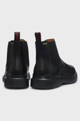 Leather chelsea boots with an extralight sole, Black