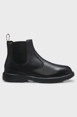 Leather chelsea boots with an extralight sole, Black