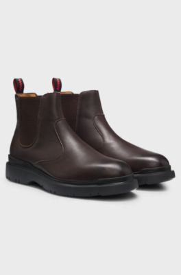 Leather chelsea boots with an extralight sole, Dark Brown