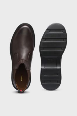 Leather chelsea boots with an extralight sole, Dark Brown