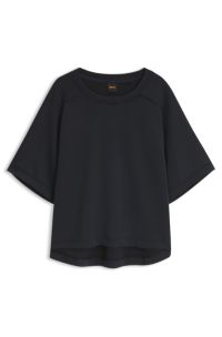 Oversized-fit T-shirt in stretch fabric, Black