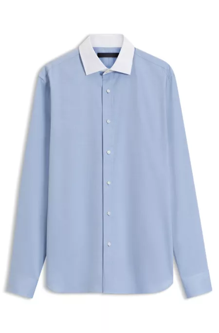 BOSS BY BECKHAM slim-fit shirt with contrast collar