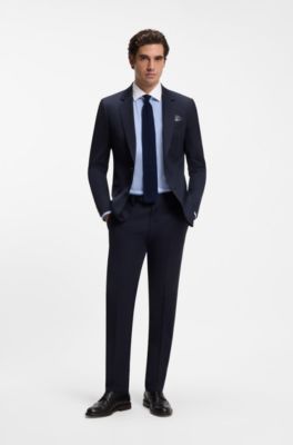 BOSS BY BECKHAM Slim-Fit Hemd mit Kontrastkragen, Hellblau