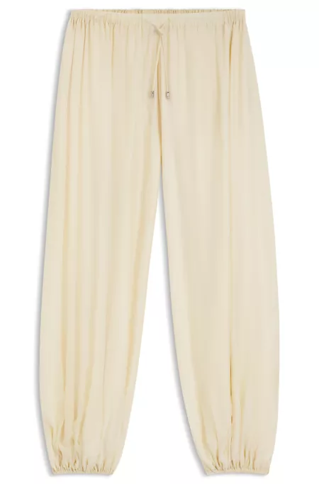 Wide-leg-fit trousers blended with modal