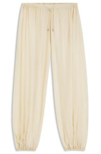 Wide-leg-fit trousers blended with modal, Light Yellow