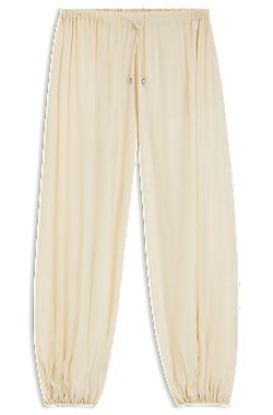 Wide-leg-fit trousers blended with modal