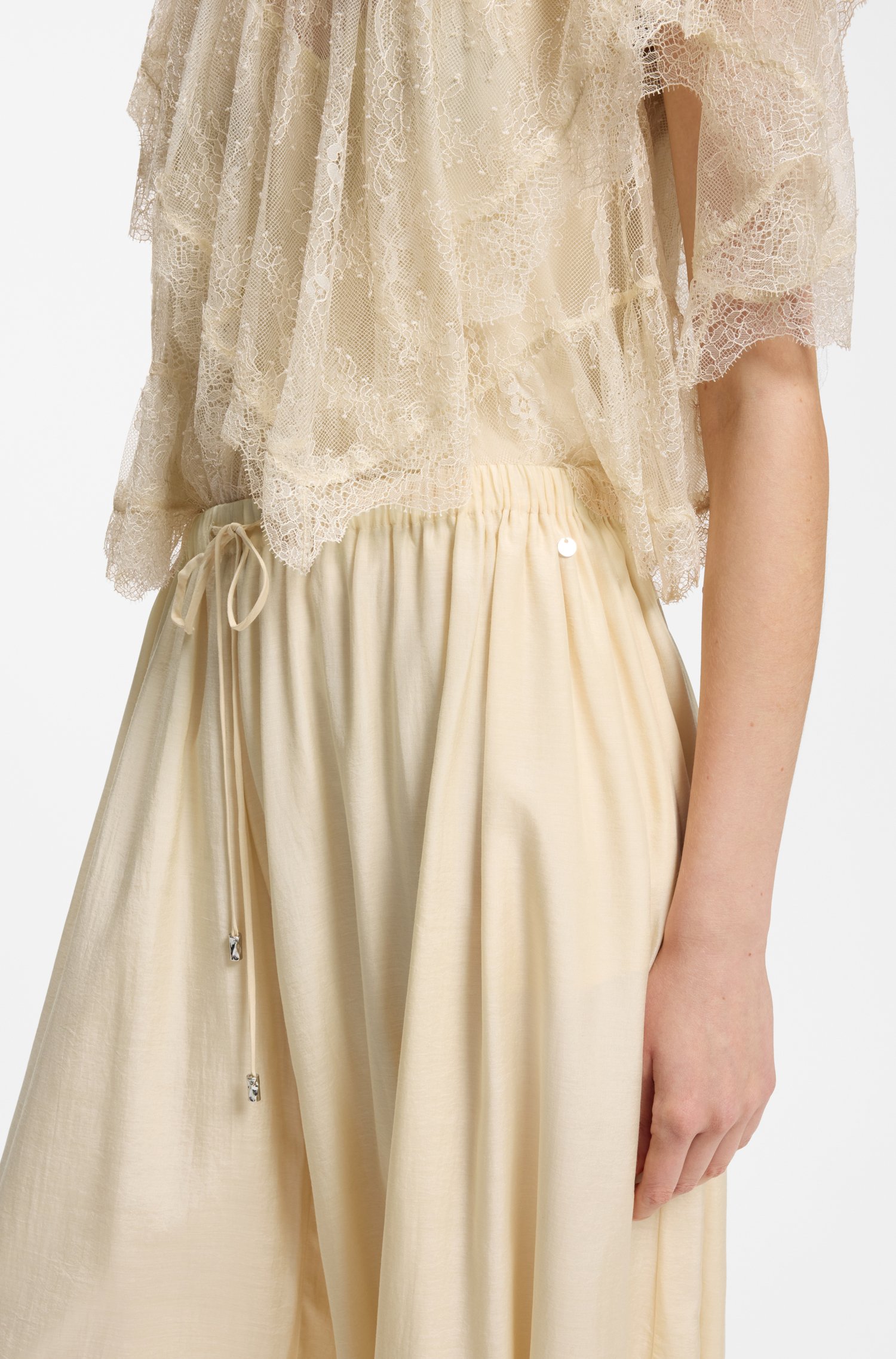 Boss Wide-leg-fit trousers blended with modal byxor dam – bild 3