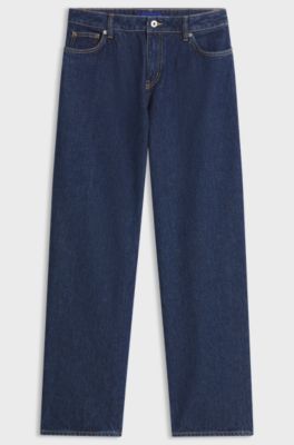 Baggy-fit jeans in blue rigid denim, Dark Blue