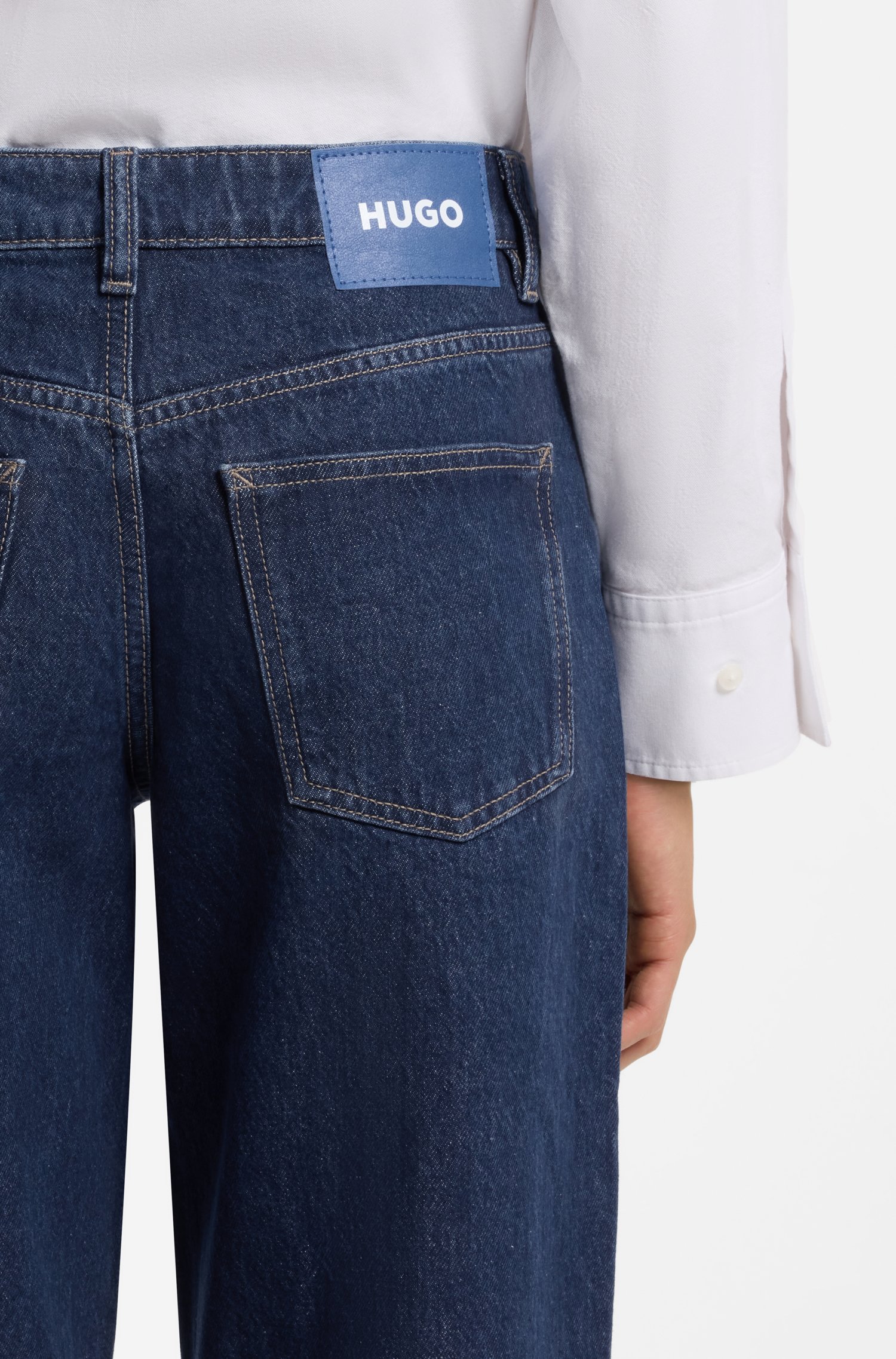 Hugo Baggy-fit jeans in blue rigid denim dam – bild 3