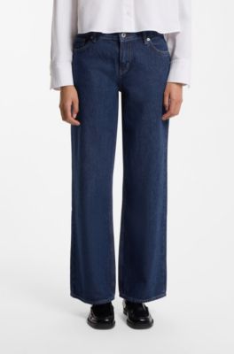 Baggy-fit jeans in blue rigid denim, Dark Blue