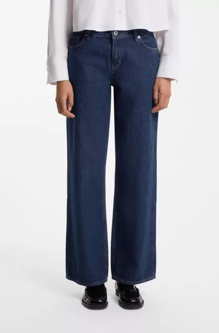 Jean Baggy en denim rigide bleu