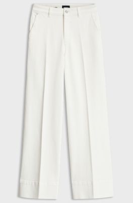 Wide-leg-fit jeans in soft Italian denim, White