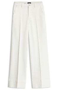 Wide-leg-fit jeans in soft Italian denim, White