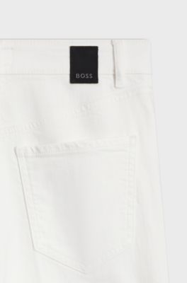 Wide-leg-fit jeans in soft Italian denim, White