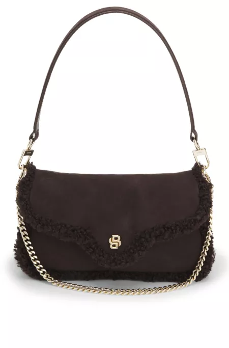 Sac d'épaule avec finitions en fourrure synthétique