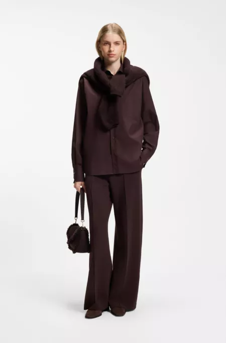 Sac d'épaule avec finitions en fourrure synthétique