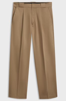 Pantaloni casual eleganti in cotone elasticizzato, Beige