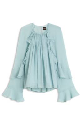 Regular-fit blouse in light Creponne fabric 1