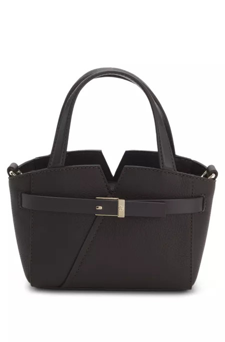 BOSS Revers mini tote bag in grained leather