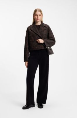 BOSS Revers mini tote bag in grained leather, Dark Brown