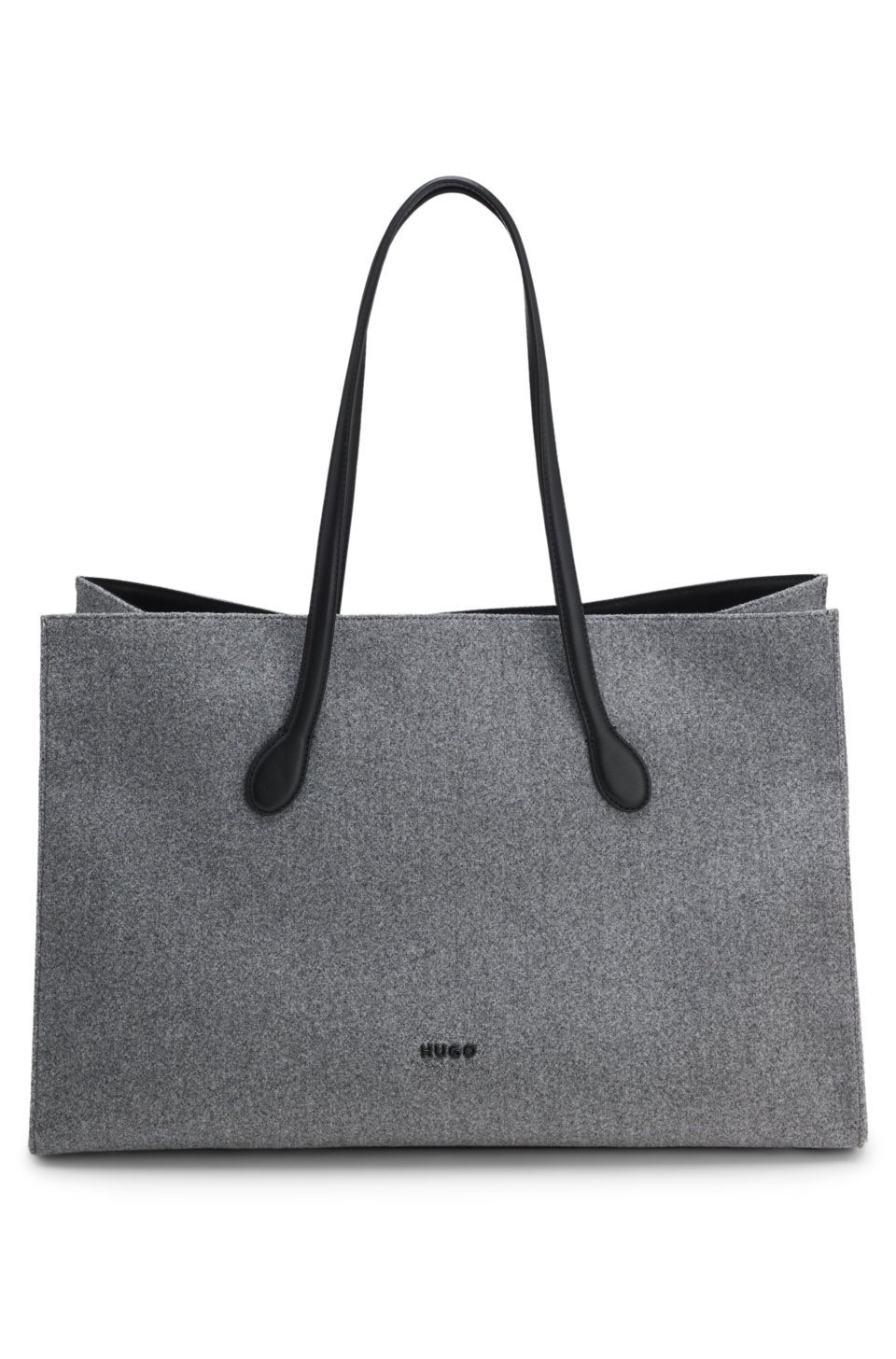 Tote bag with black enamelled logo detail