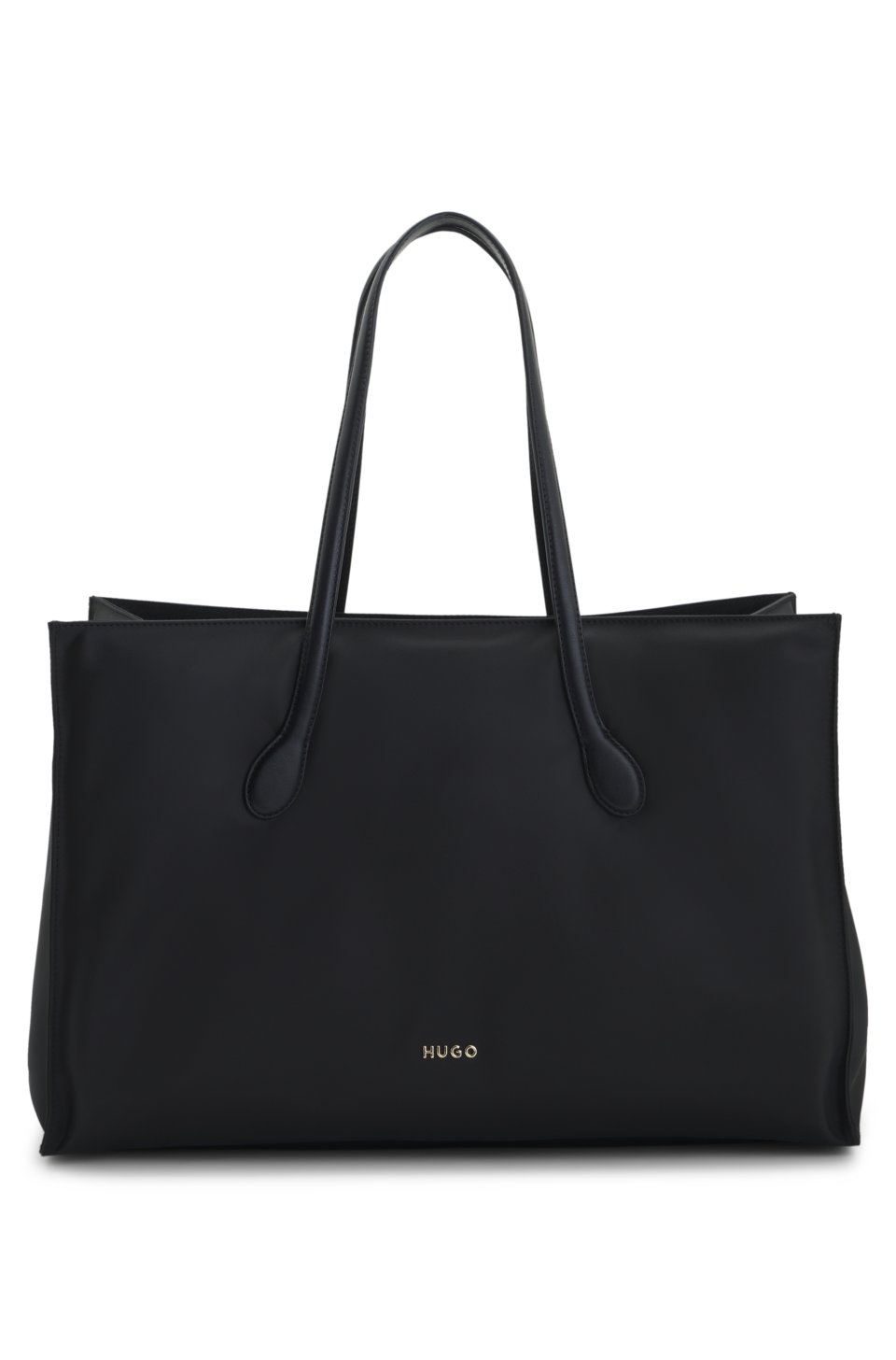 Structured twill tote bag with metal logo