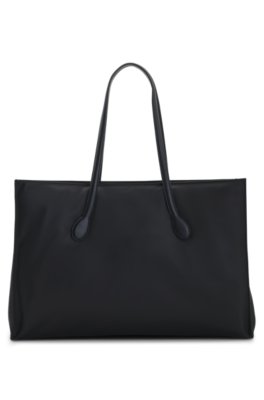 Hugo Structured twill tote bag with metal logo shoppingväskor & totes dam – bild 3