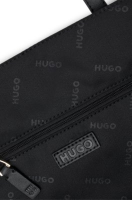 Hugo Structured twill tote bag with metal logo shoppingväskor & totes dam – bild 5