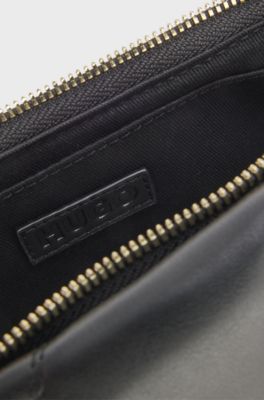 Quilted faux-leather bag with adjustable handle, Black