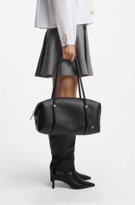 Grained faux-leather bag with gold-tone hardware 2