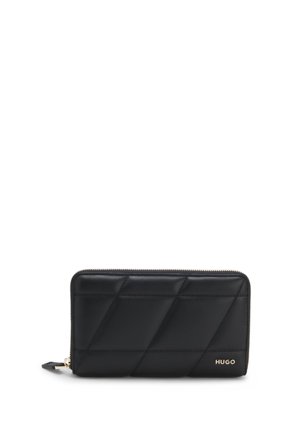 Ziparound wallet in quilted faux leather