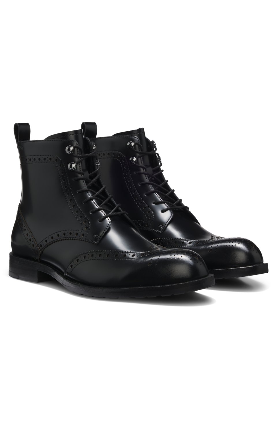 Formal lace-up boots in brushoff leather