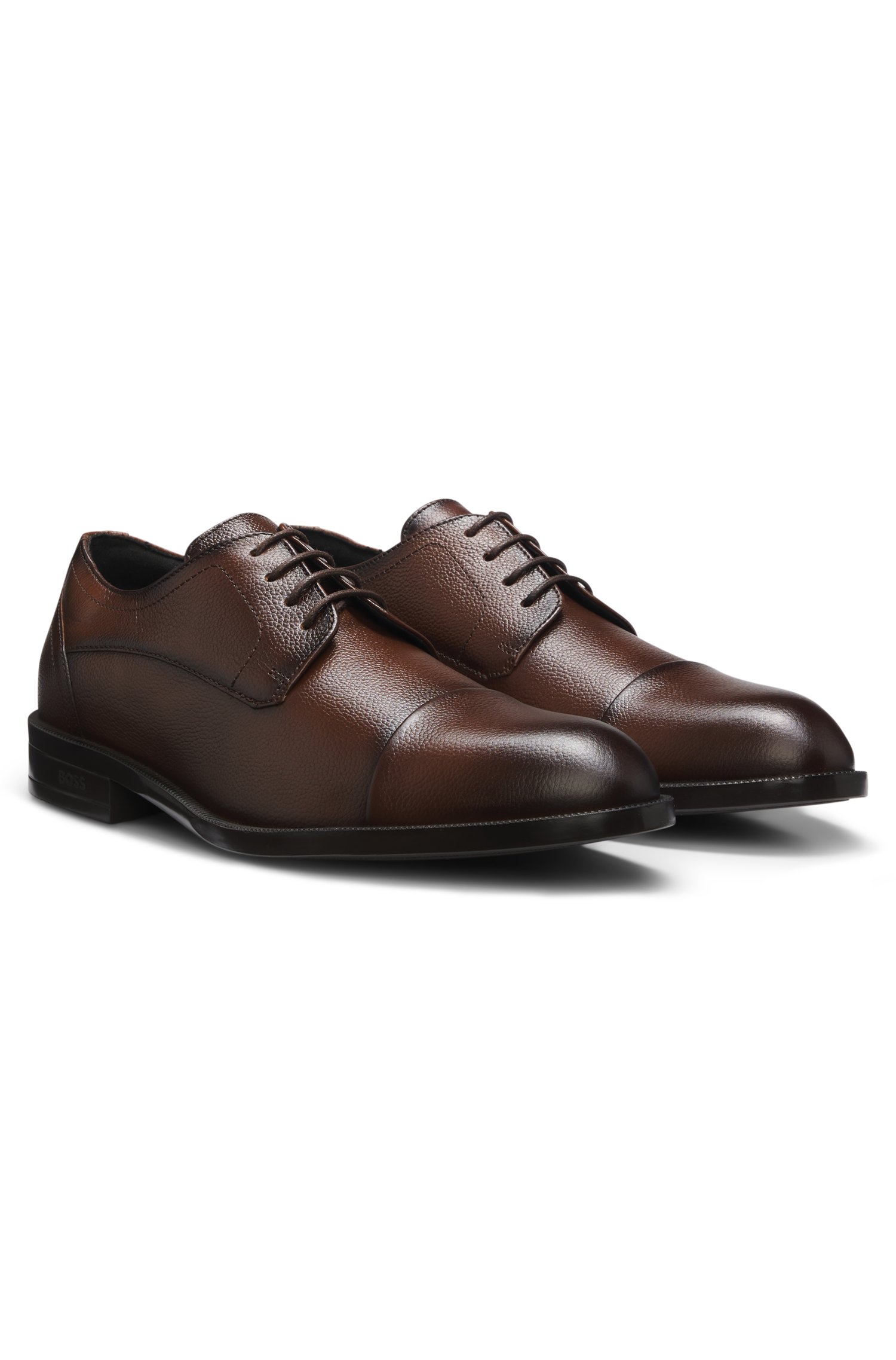Boss Derby shoes in grained leather with cap toe snörskor herr