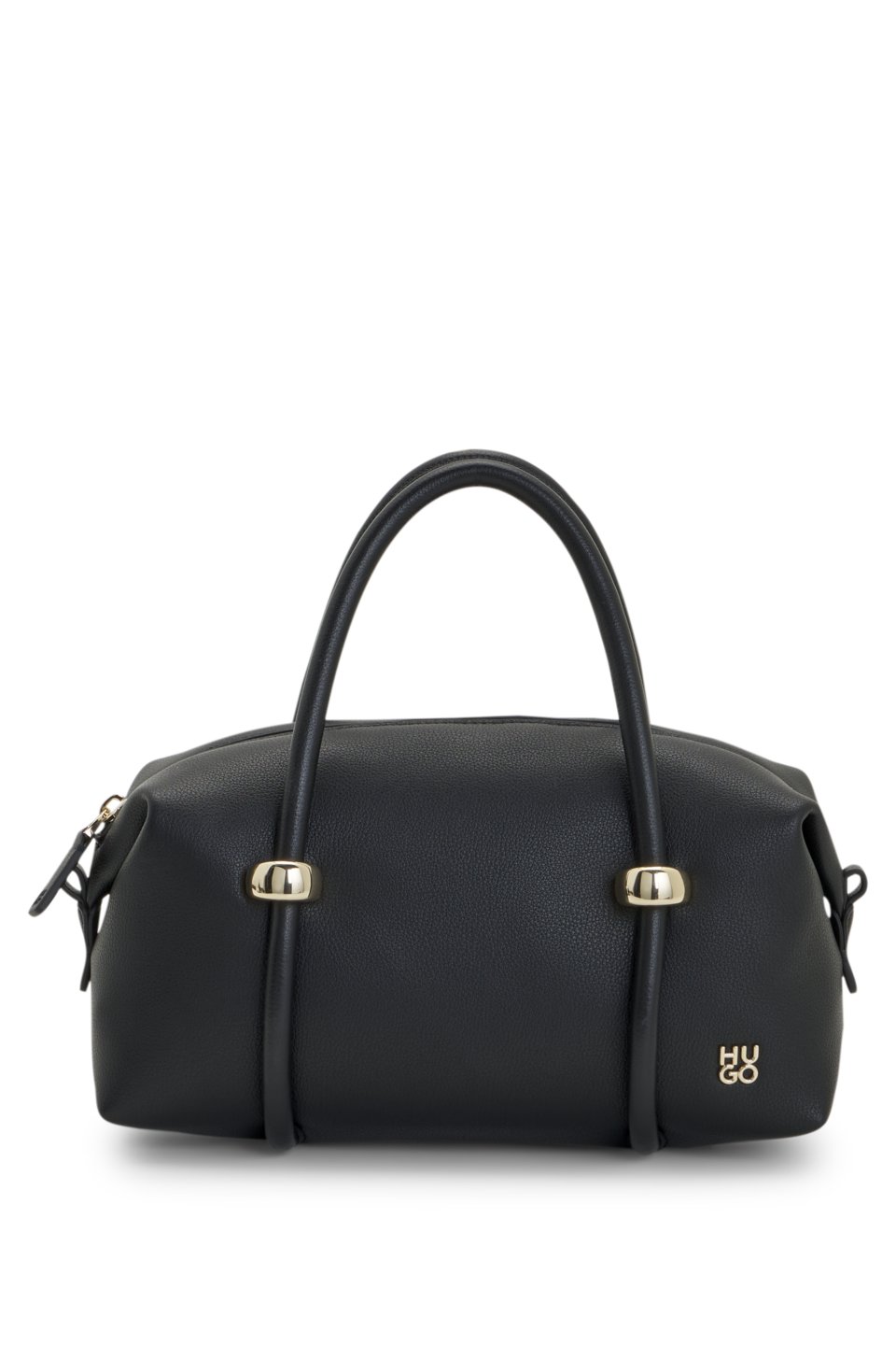 Faux-leather handbag with gold-tone trims