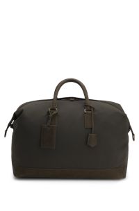 BOSS BY BECKHAM weekendtas met su&egrave;de details, Olijf