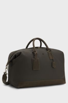 BOSS BY BECKHAM holdall with suede trims, Olive