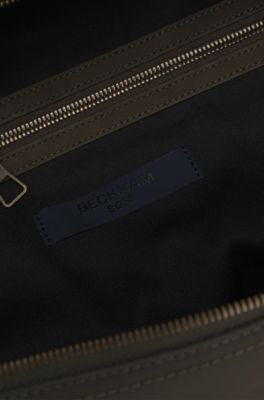 BOSS BY BECKHAM holdall with suede trims, Olive