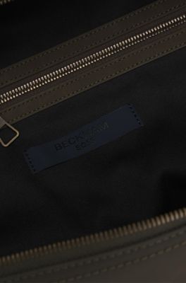 BOSS BY BECKHAM holdall with suede trims, Olive