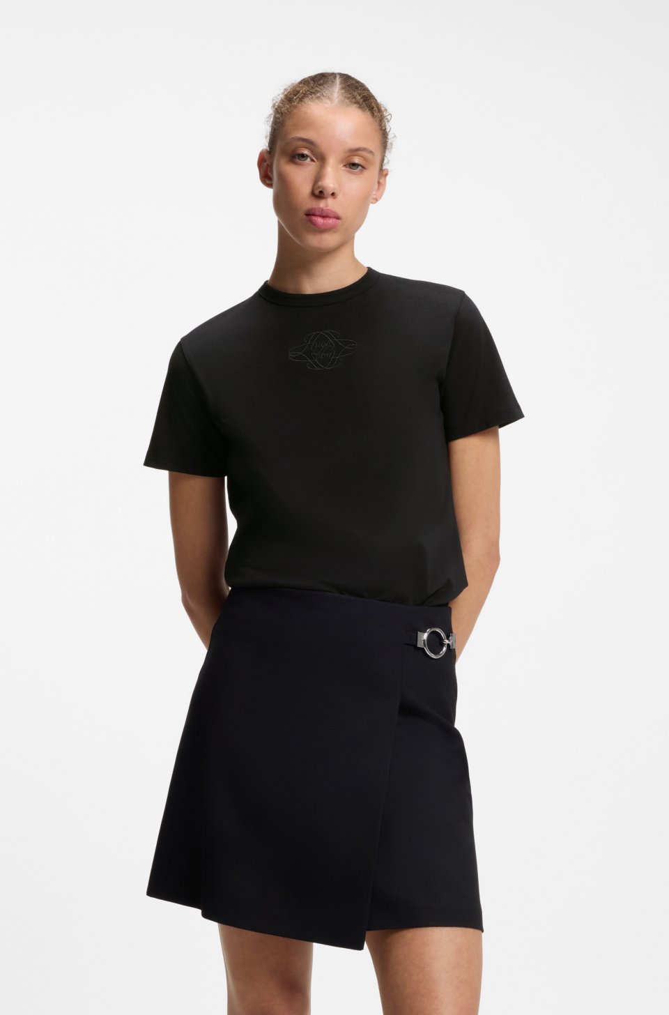 Cotton T-shirt with embroidered logo