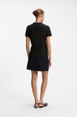 Katoenen T-shirt met logostiksel, Zwart