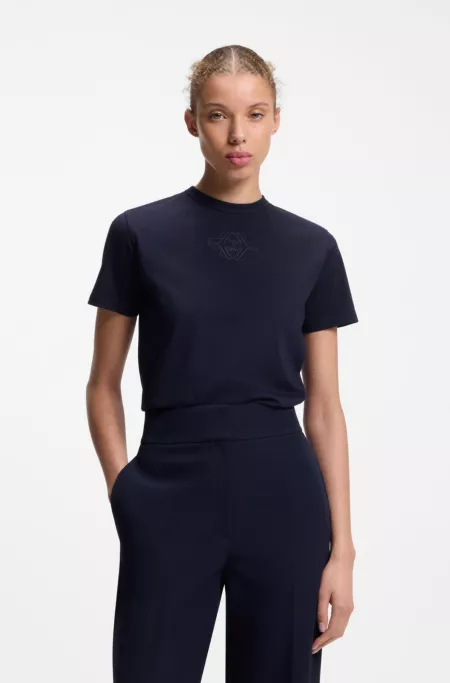 Camiseta de algodón con logo bordado