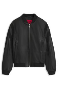 Leather bomber jacket, Black