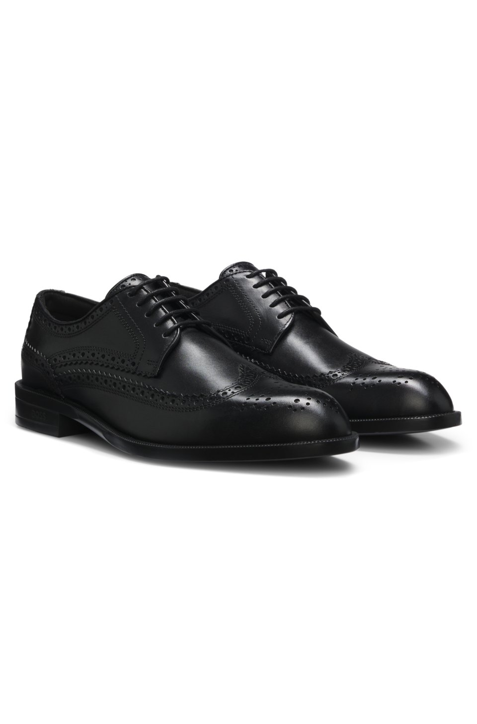 Leather Derby shoes with brogue stitching