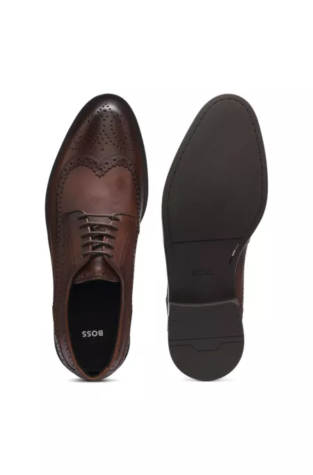 Chaussures derby en cuir intemporelles à surpiqûres richelieu