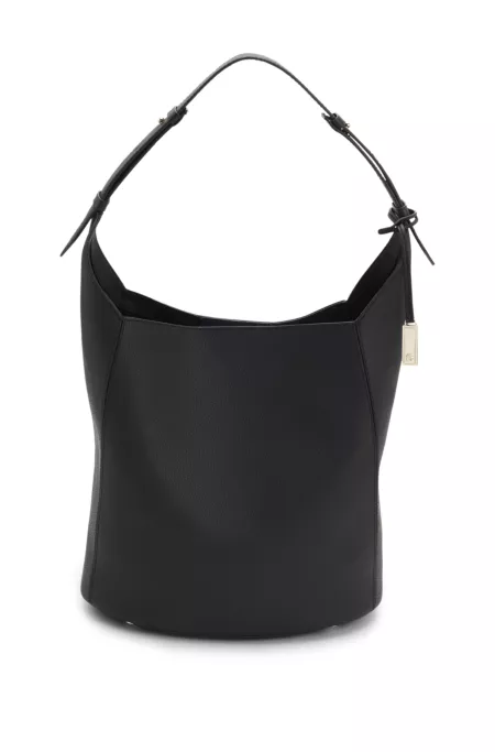 Bucket bag in leather with Double-B-monogram plaque