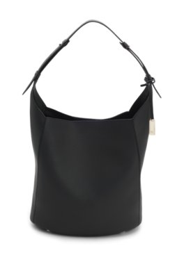 Bucket bag in leather with Double-B-monogram plaque