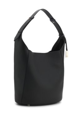 Boss Bucket bag in leather with Double-B-monogram plaque handväskor dam – bild 4