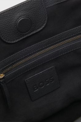 Bucket bag van leer met Double B-monogramplaat, Zwart